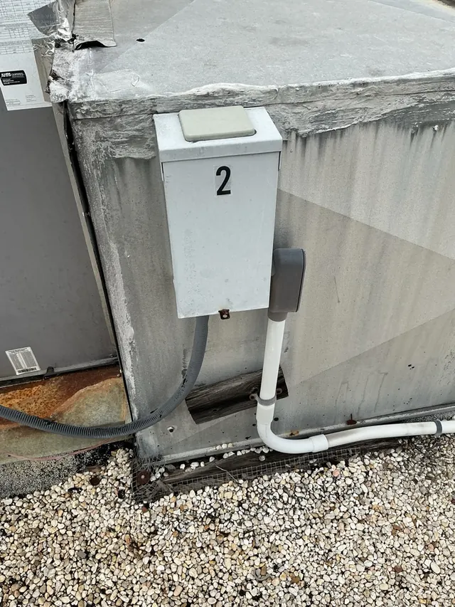 Outdoor HVAC equipment documented during a service call in Clearwater.