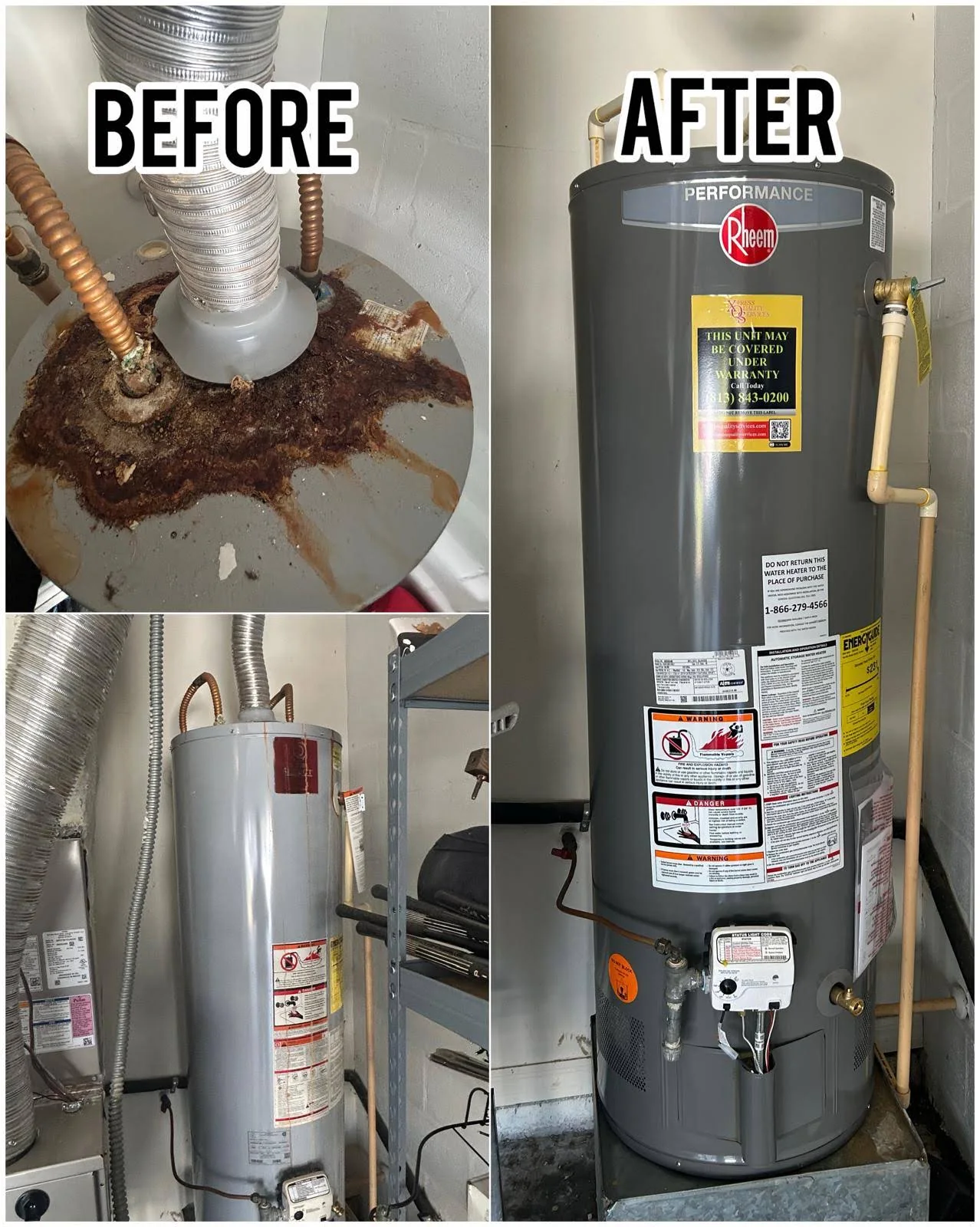 Water heater photographs from XQS’s Google Business Profile